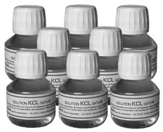 8 Bouteilles de Solution satur�e de KCl 50 ml