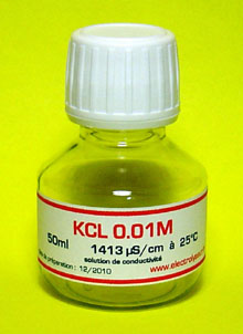 1 Bouteille 50ml de Solution &eacute;talon KCL 0.01M 1413 �S/cm � 25�C